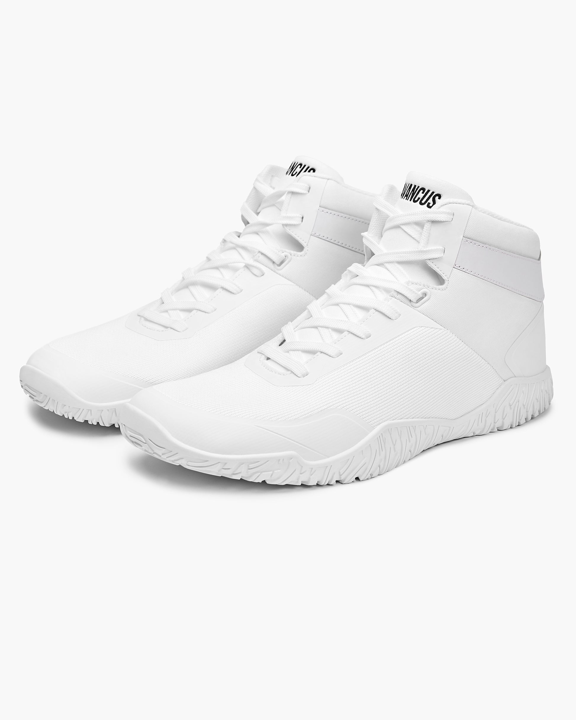 Avancus Powerlifting Barefoot Wide Toe Box High Top Shoes Apex V2.5 White